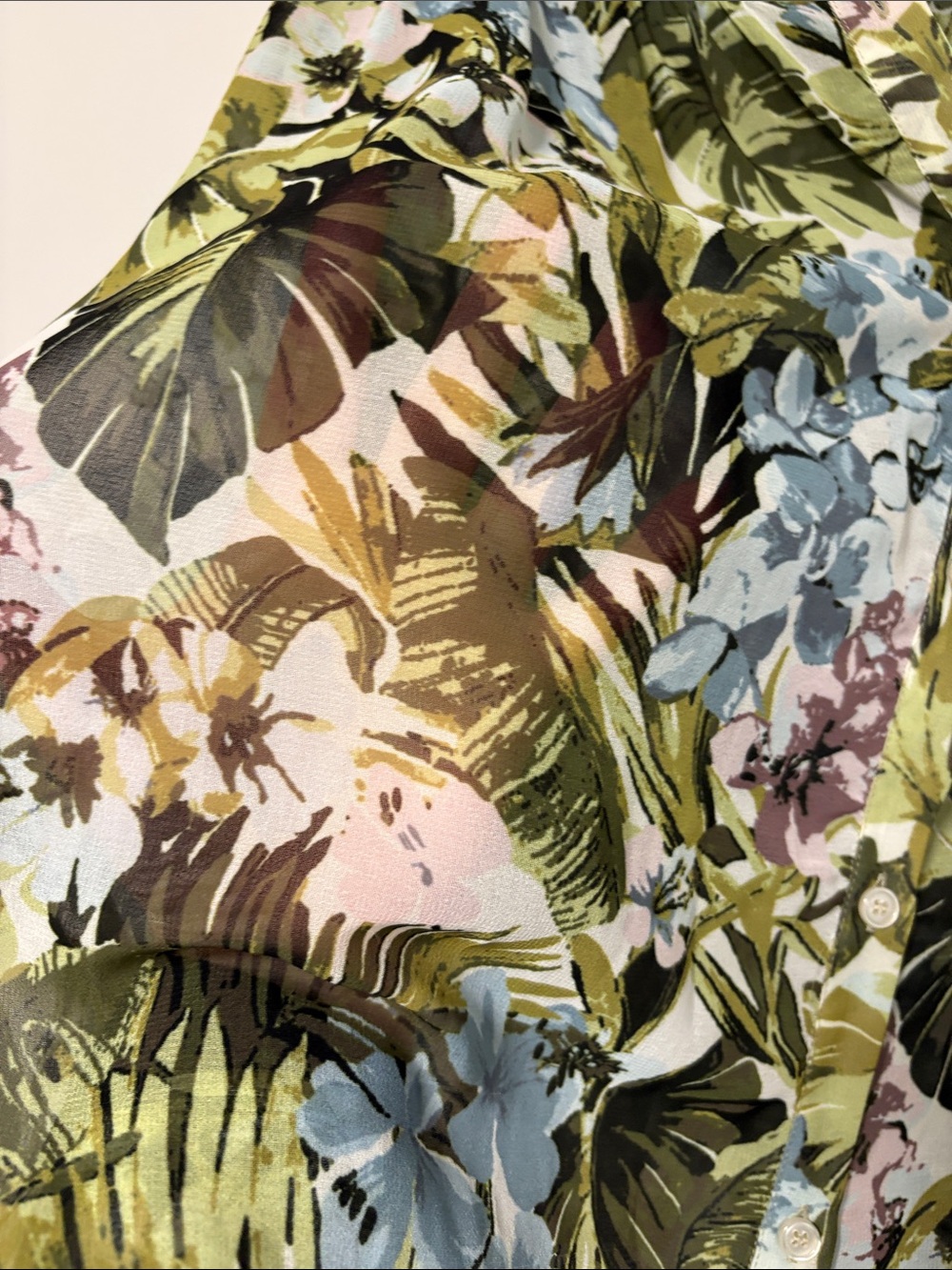 Pinko Green Multi Floral Tie-Neck Blouse - Picture 5 of 8
